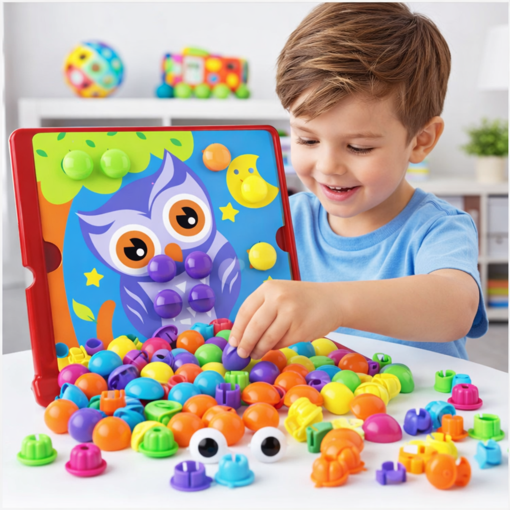 Fidtoy Boutons de Mosaïque Jeu Éducatif Motricité Fine