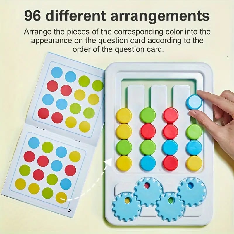 Juego de Lógica 2 en 1 de Engranajes con Patrón de Cuatro Colores - 006