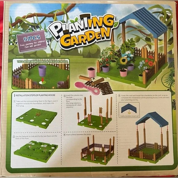 Fidtoy Planting Growing Garden Set 18 Pieces Kids Gardening Pretend Play Toy Outdoor Nature Learning Set Ages 3+
