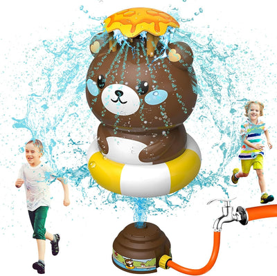 Fidtoy Outdoor Water Rotating Rocket Sprinkler Fountain Set Plastic Backyard Rocket Water Sprinkler Toy for Kids Ages 2-6