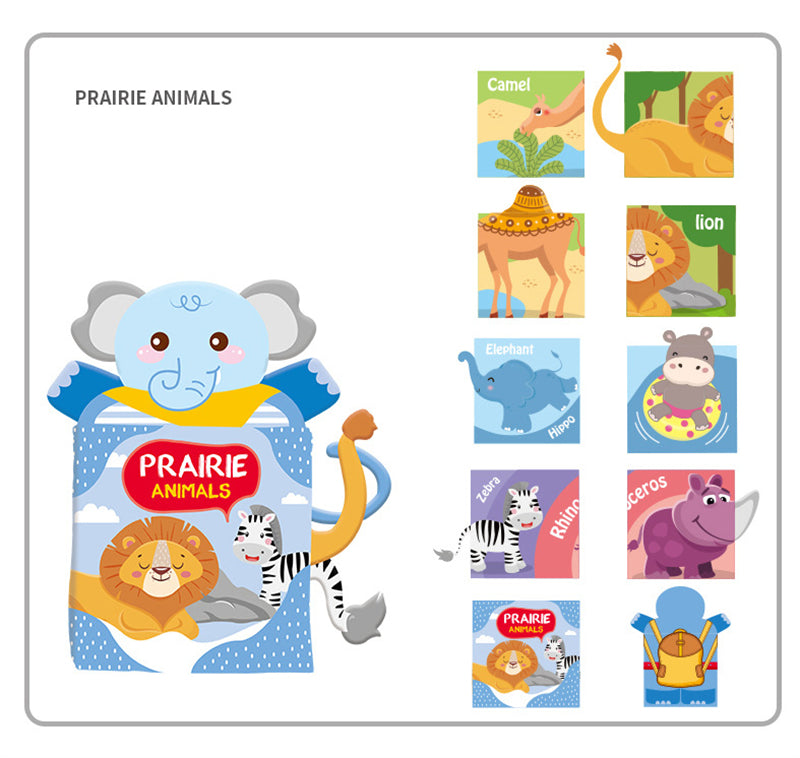 Livre en tissu marionnette animaux de la prairie - 631
