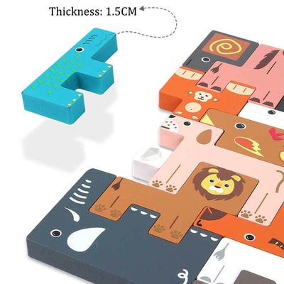 Juguete de equilibrio de animales de madera Fidtoy Bloques Montessori apilables