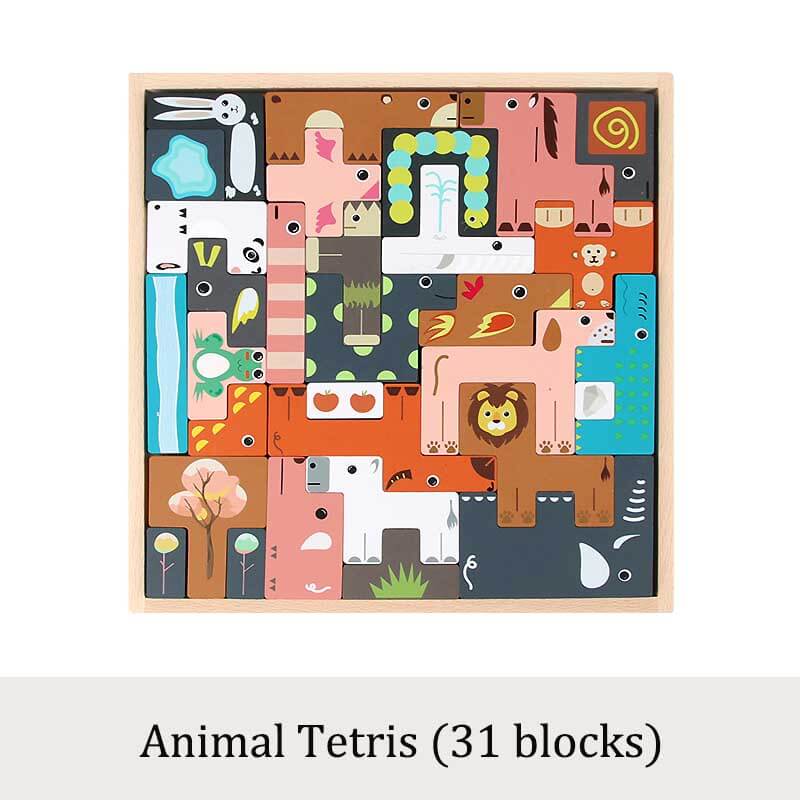 Juguete de equilibrio de animales de madera Fidtoy Bloques Montessori apilables