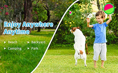 Fidtoy Outdoor Toss and Catch Ball Set - Fun Family Play-6 Paddles 3 Balls