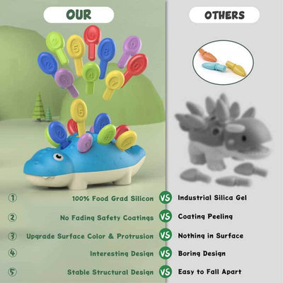 Fidtoy Montessori Dinosaur Peg Toy for Toddlers – Fine Motor Skills and Early Learning Educational Toy