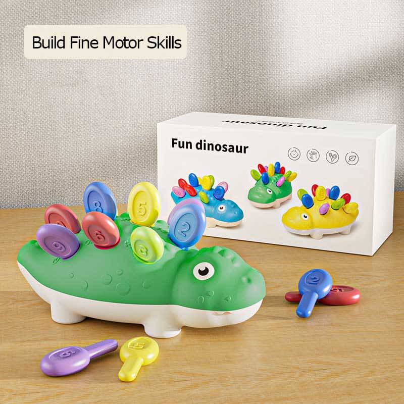 Fidtoy Montessori Dinosaur Peg Toy for Toddlers – Fine Motor Skills and Early Learning Educational Toy
