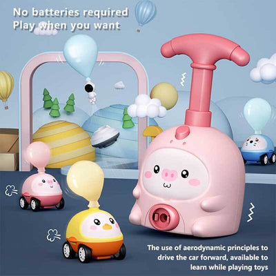 Fidtoy Balloon-Powered Car Toy for Toddlers 1-5 | STEM Learning & Dual-Mode Racing and Flying