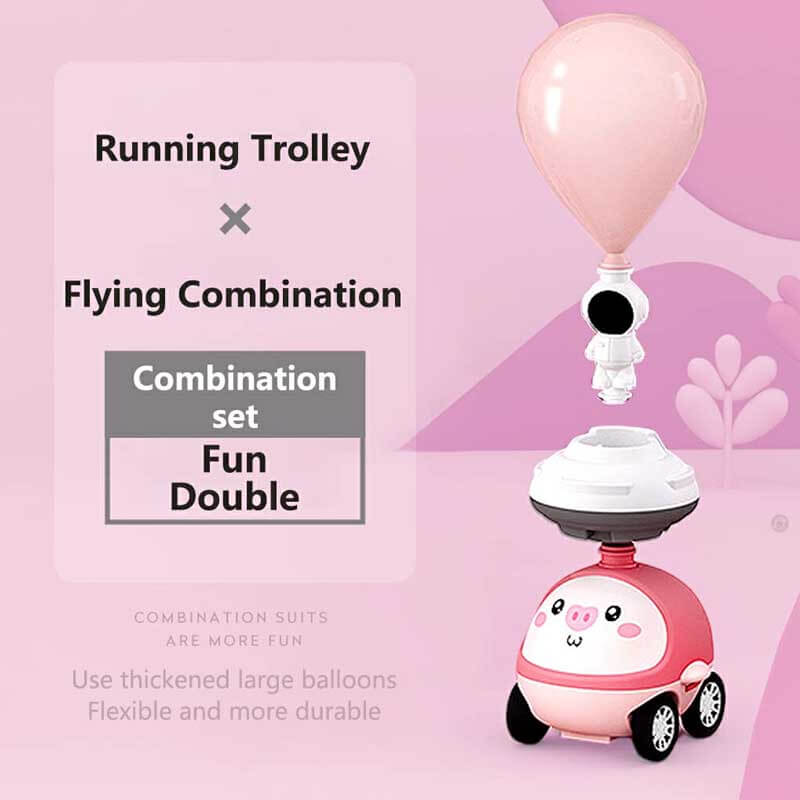 Fidtoy Balloon-Powered Car Toy for Toddlers 1-5 | STEM Learning & Dual-Mode Racing and Flying