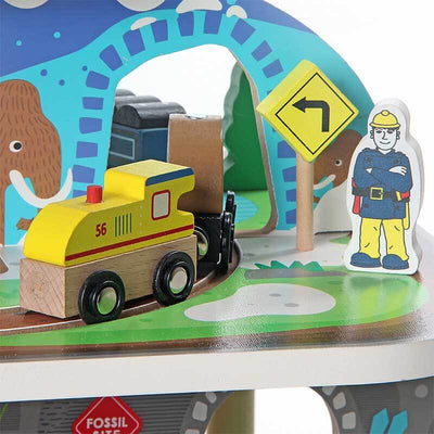 Fidtoy Coffret de jeu train de dinosaures 5 pièces avec train mobile et dinosaures