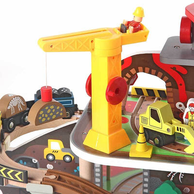 Fidtoy Coffret de jeu train de dinosaures 5 pièces avec train mobile et dinosaures