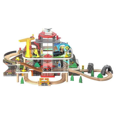 Fidtoy Coffret de jeu train de dinosaures 5 pièces avec train mobile et dinosaures