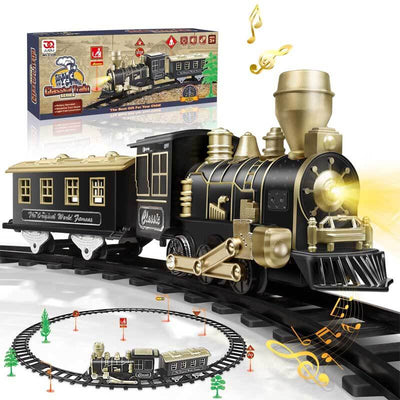 Fidtoy Electric Train Set Toy with Track Lights Sound for Kids