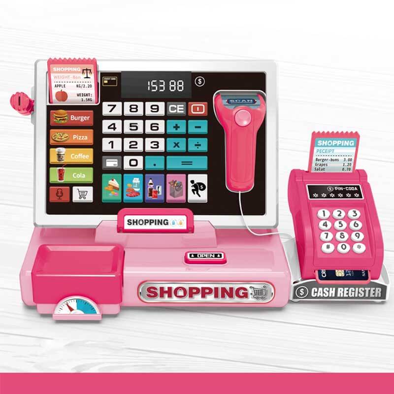 Fidtoy Kids Cash Register Toy Pretend Play Supermarket Set