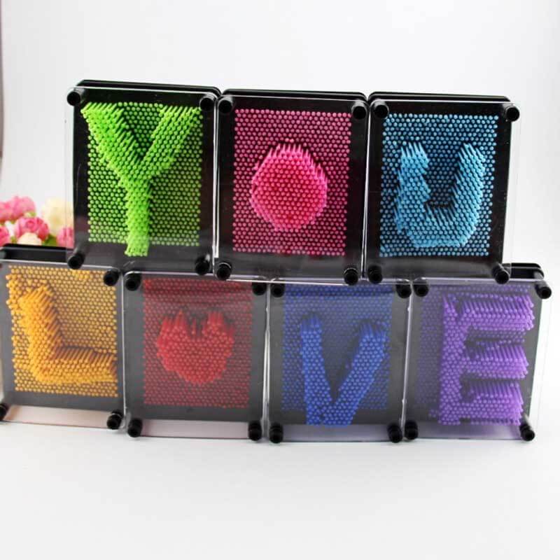 Fidtoy Jouet 3D Pin Art Tableau d'empreinte sensorielle arc-en-ciel pour enfants | Créativité et motricité fine