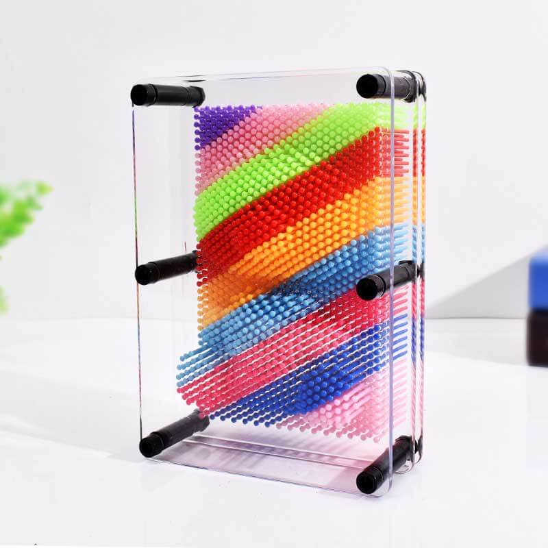 Fidtoy Jouet 3D Pin Art Tableau d'empreinte sensorielle arc-en-ciel pour enfants | Créativité et motricité fine