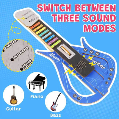 Fidtoy DIY Wooden Guitar for Kids 5+ – Build Your Own Musical Instrument Kit for Piano, Guitar & Bass