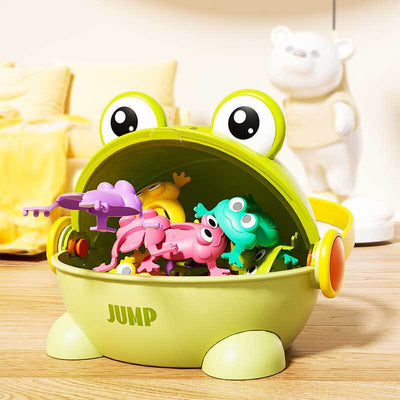 Fidtoy Jumping Frog Toy for Toddlers | Interactive Spring-Action Toy for Kids Hand-Eye Coordination & Active Play