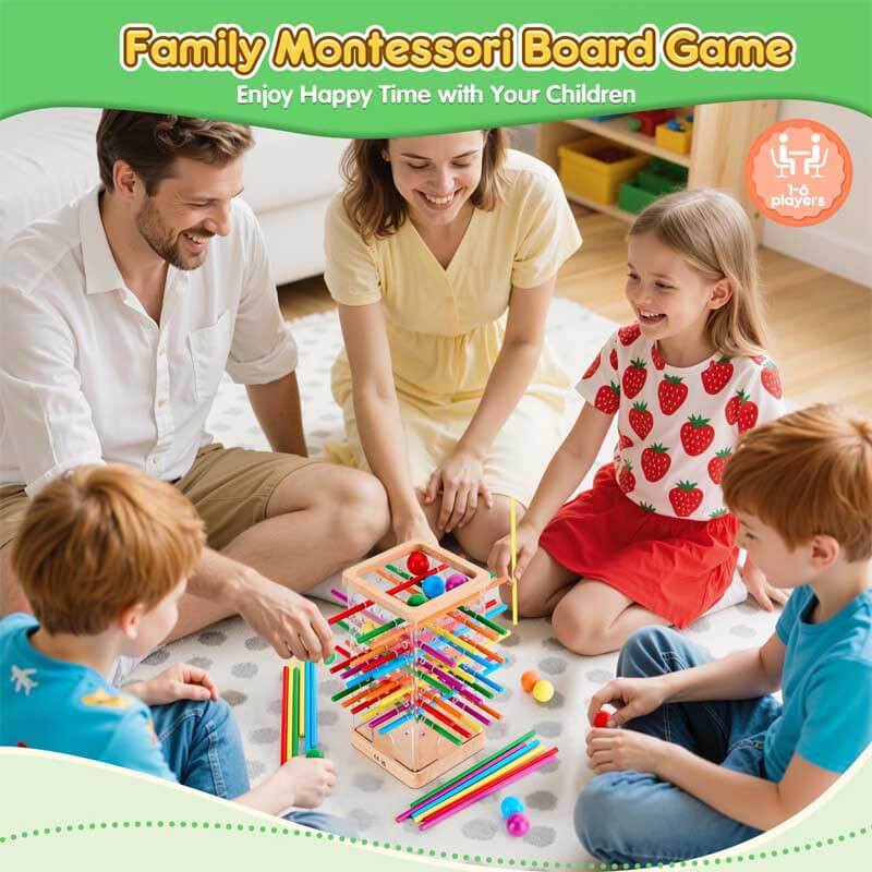 Fidtoy Montessori Wooden Board Game for Kids 3+ Educational Counting & Strategy Toy