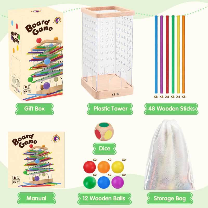 Fidtoy Montessori Wooden Board Game for Kids 3+ Educational Counting & Strategy Toy