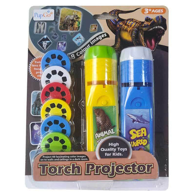 Fidtoy Proyector de Juguete con Linterna para Niños Luz de Aprendizaje Animal y Espacial