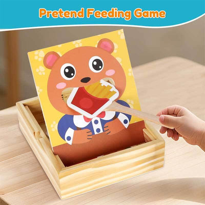 Fidtoy Ours en Bois d'Alimentation - Jouet Montessori d'Apprentissage Alimentaire