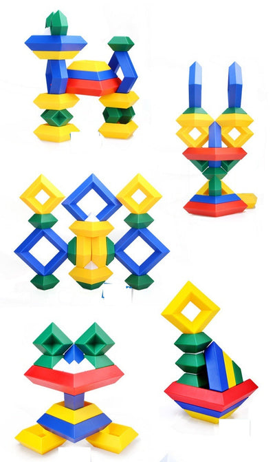 30 pièces de blocs de construction 3D en forme de pyramide cubique