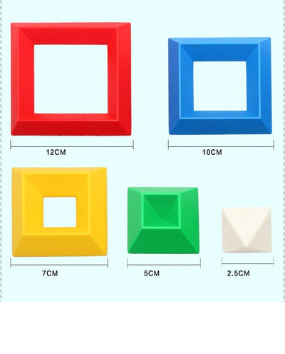 30 pièces de blocs de construction 3D en forme de pyramide cubique