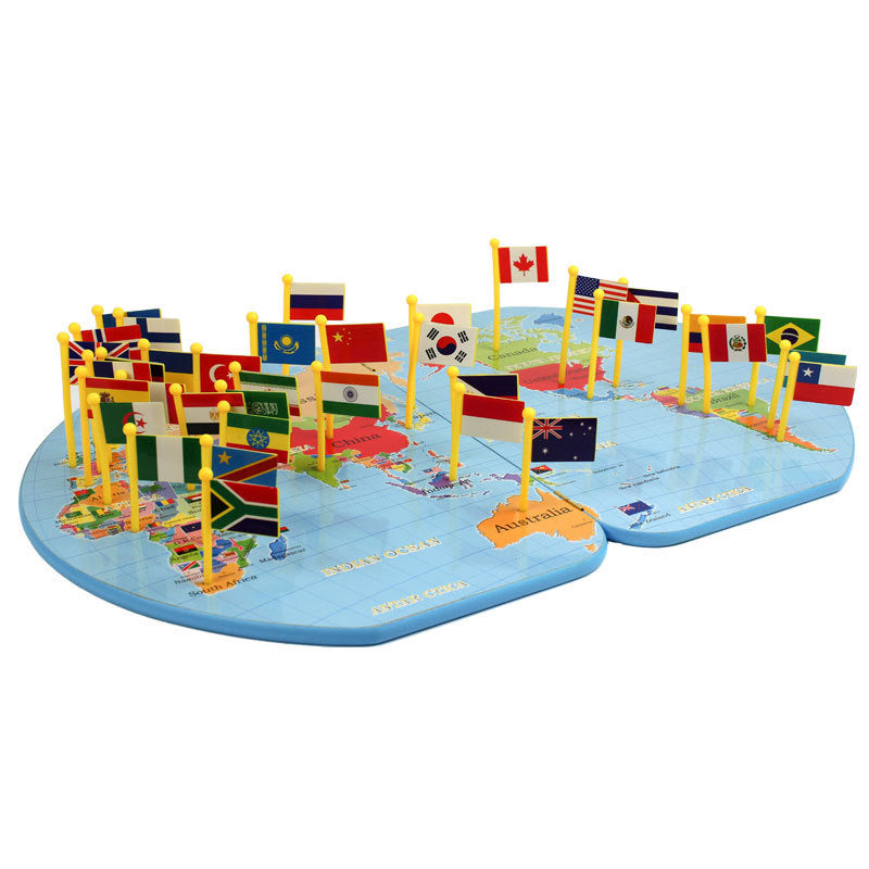 Mapa de la bandera nacional del mundo - Los mejores juguetes Montessori
