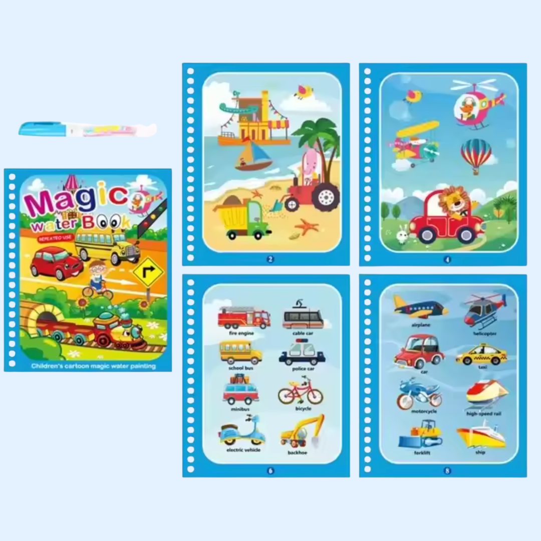 Fidtoy Aqua Doodle Magic Water Coloring Book Reusable for Toddlers