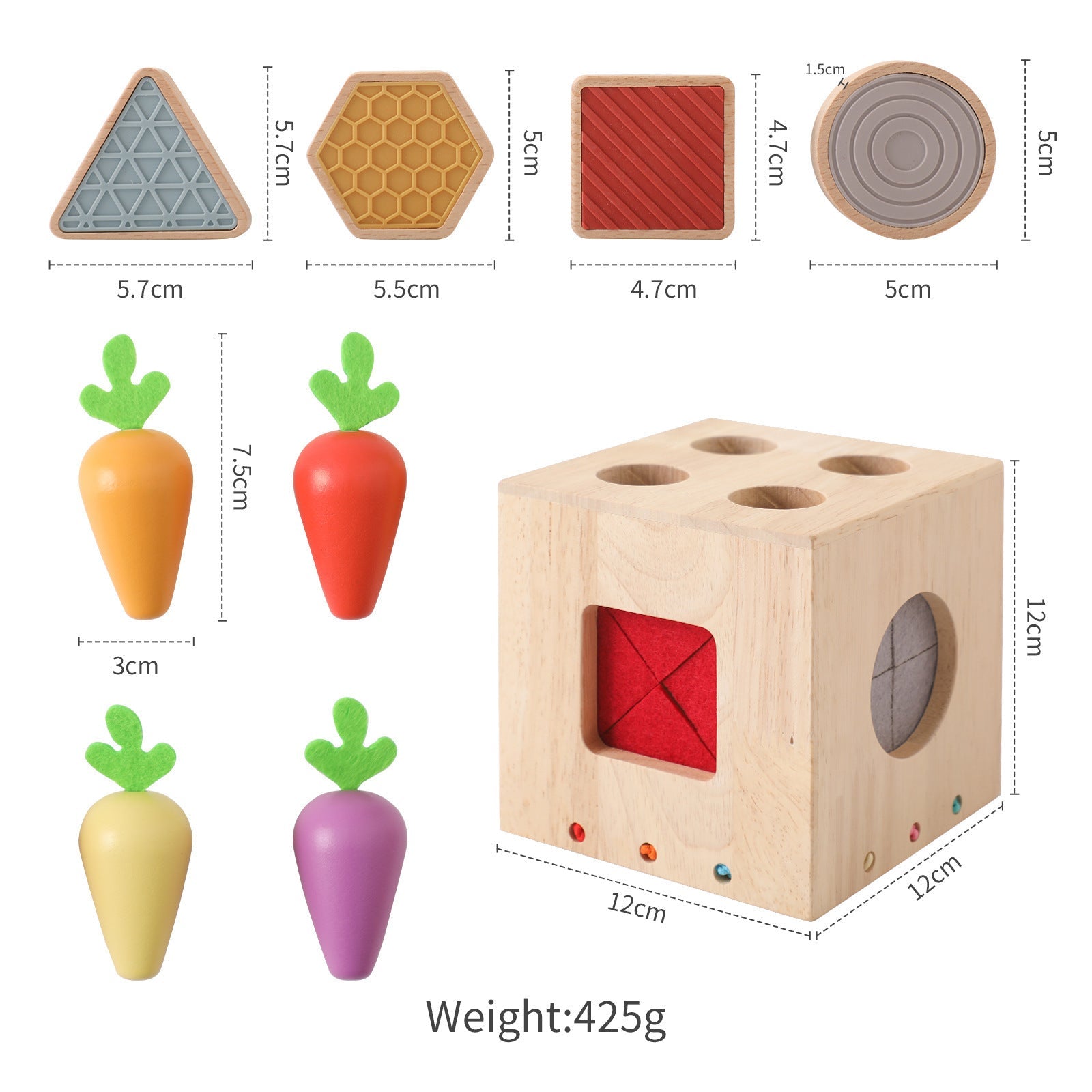 Forme géométrique en bois coulée Éveil Petite Enfance Pour Bébé Jouets Éducatifs