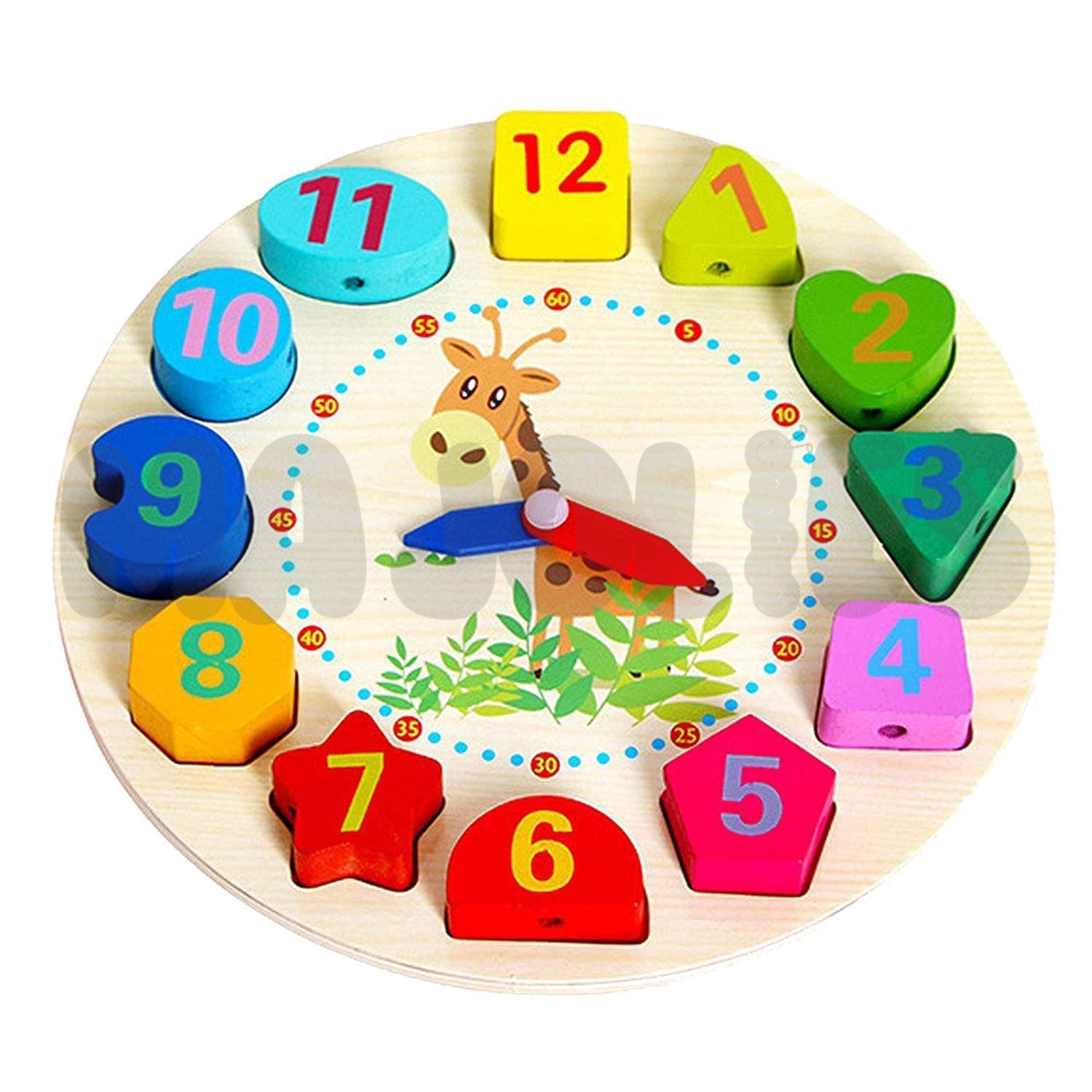 Reloj de madera para ensartar