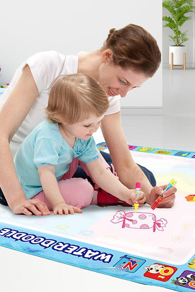 Tapis de Dessin Magique à l'Eau Zéro Salissure pour Enfants avec Stylo et Pinceau