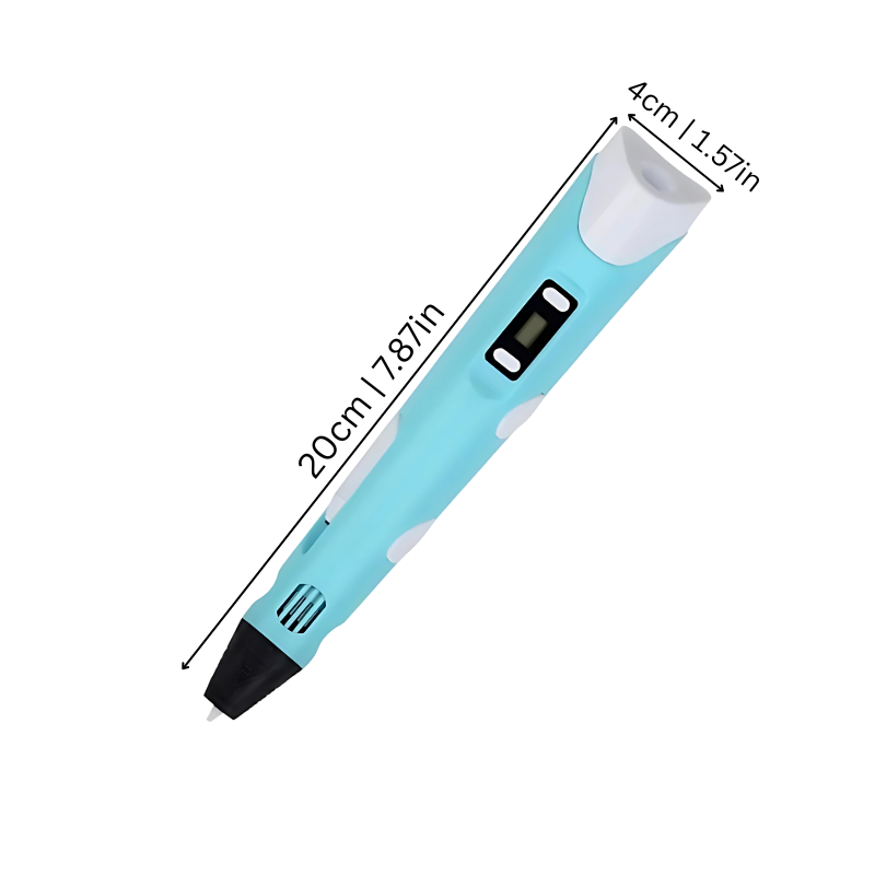 Ensemble de stylo d'impression 3D – Stylo de dessin portable avec écran LED et filament PLA pour enfants et adultes