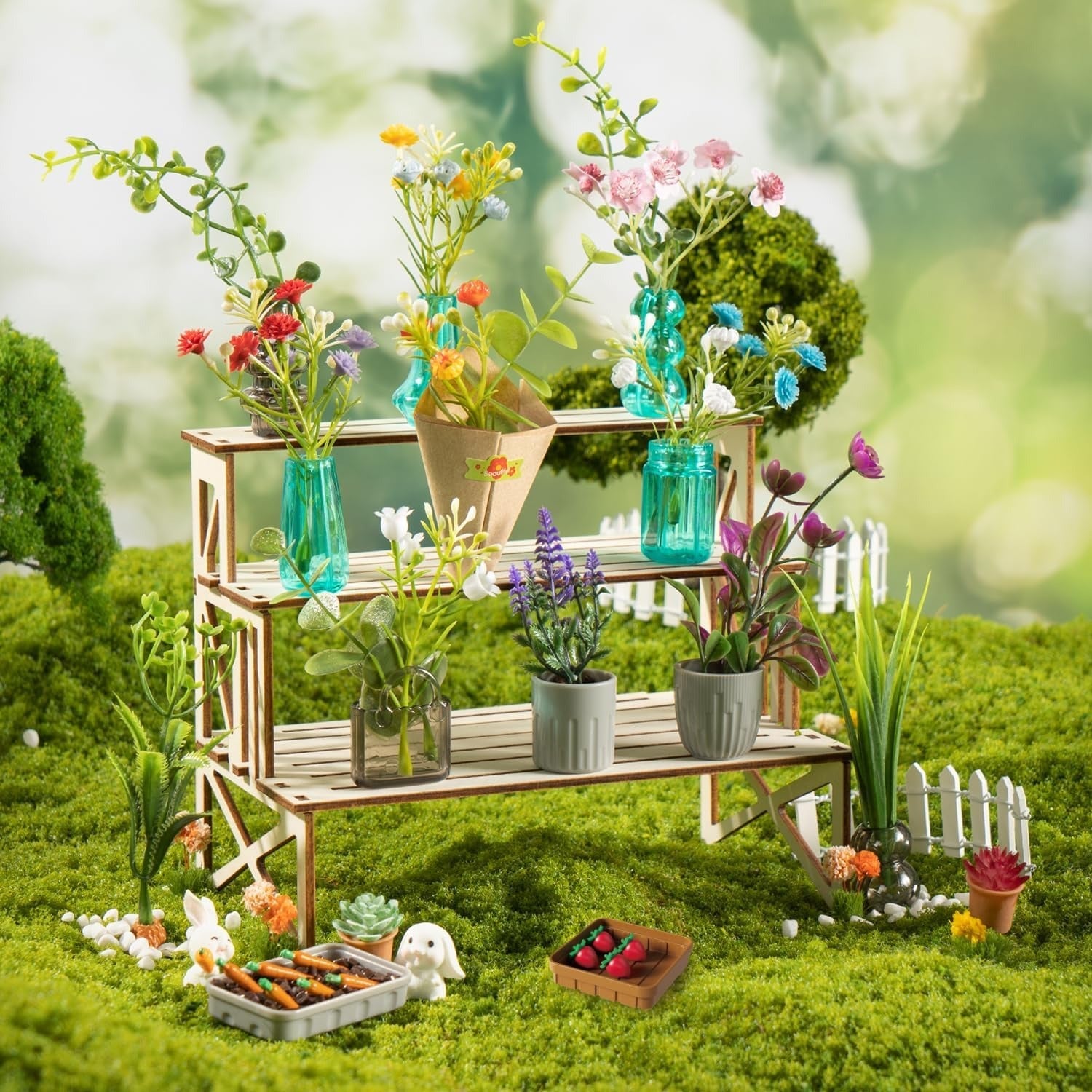 DIY Paper Flower Bouquet Craft Miniature Botanicals Collectibles Playset - 31A