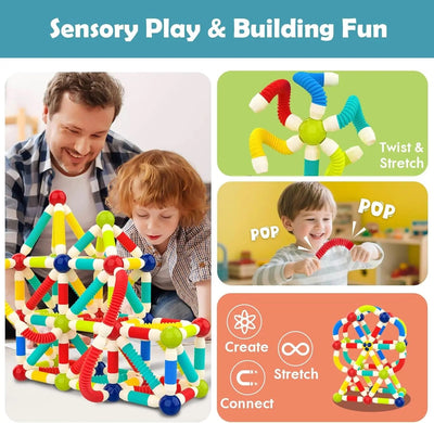 Pop Tube Bâtonnets Magnétiques Puzzle avec Personnage -158