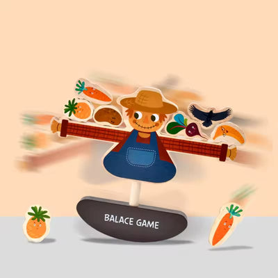 Juego de equilibrio de enhebrar con bloques de espantapájaros de granja de madera - 974