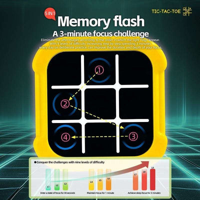 Juego de Puzle Táctil 5 en 1 de Tic Tac Toe Electrónico - 265