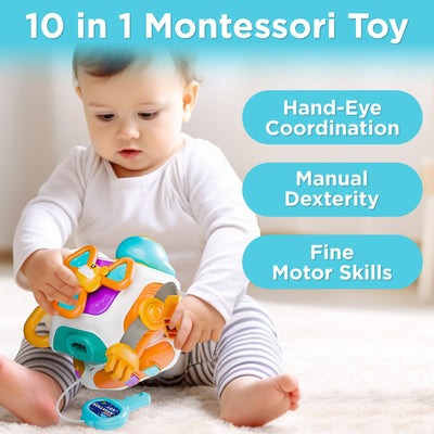 Fidtoy Cube d'activités sensoriel 10-en-1 pour tout-petits