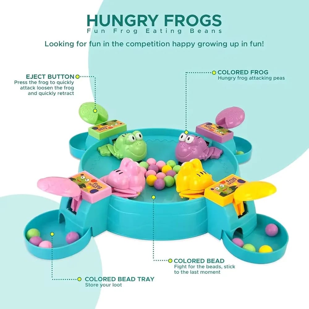 Fidtoy Hungry Frog Eat Bean Family Board Game for Kids Fast Reflex Indoor Multiplayer Play