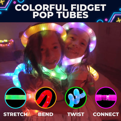 Tube Pop Extensible Lumineux dans le Noir 6 pièces - 6LG