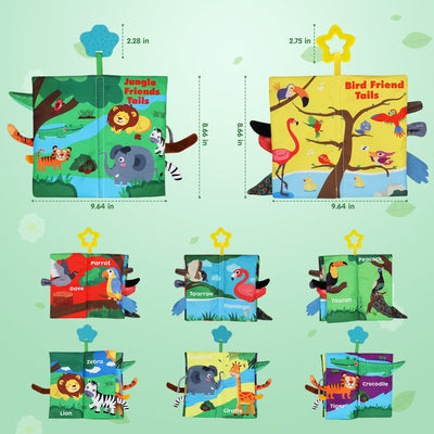 Lot de 2 livres doux froissés Fidtoy pour bébés de 0 à 6 mois, jouet sensoriel