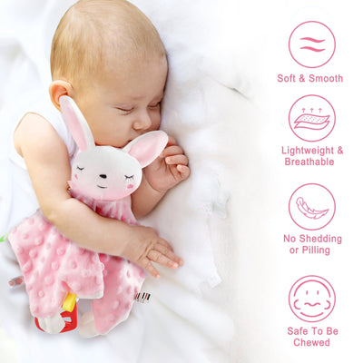 Lot de 2 doudous pour nouveau-nés, jouets sensoriels pour bébés, peluches animales douces pour nouveau-nés, cadeaux, jouets doux au toucher pour câlins