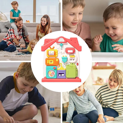 Fidtoy Multifunctional House Busy Board for Babies Sensory Fine Motor Learning Activity Toy Age 6M+