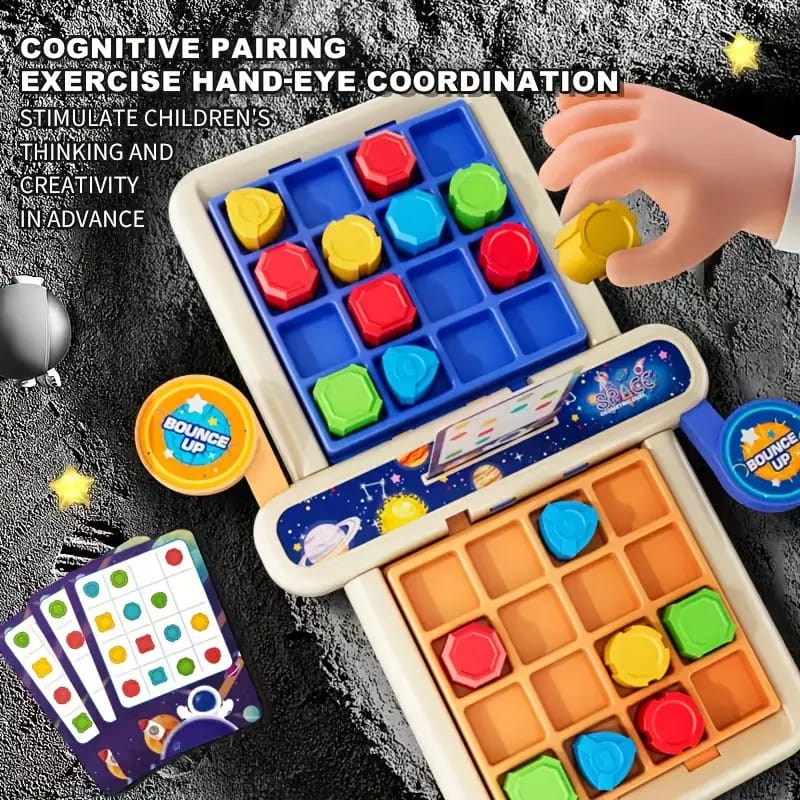 Fidtoy Planet Geometry Shape Matching Game Multiplayer Challenge  Space Theme Pattern Matching Board Game for Kids Ages 3+