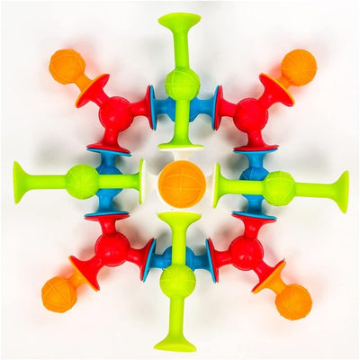 Fidtoy Suction Building Blocks Construction Toy 90 Pieces for Kids Ages 3-8, Silicone Suction Cup Blocks Set, Colorful Creative STEM Building Toy for Fine Motor Skills and Imaginative Play