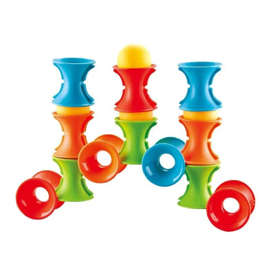 Fidtoy Build and Stack Splicing Puzzle Play Set – 46 PCS Creative Construction Blocks for Kids, Stacking Building Toy for Spatial Learning & Fine Motor Skills