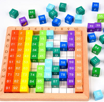 Fidtoy Wooden Multifunctional Number Alphabet and Animals Pattern Blocks Montessori Pixel Art Learning Toy for Kids Ages 2 to 6