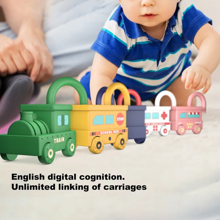 Fidtoy Unlock Train Team – Locomotive Multiple Wagons avec Cadenas pour Enfants