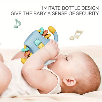 Fidtoy Comfort Bottle Baby Sensory Toy with Lights, Music and Teether | Soothing Learning Toy for Infants 6-24 Months