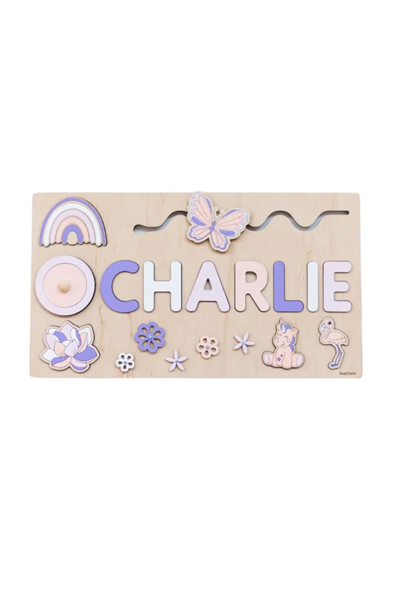 Tablero de madera Montessori con nombre personalizado